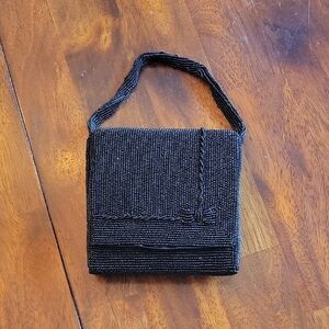 Elegant Black Beaded Mini Bag